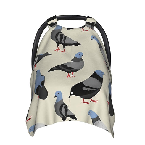 Hcpwzrf Pigeons Baby Car Seat Cover & Nursing Cover - Breathable Stretch Multi-Use Cover for Breastfeeding, Stroller