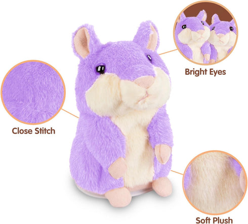 Kids Toddler Talking Hamster Toy, Interactive Plush Repeating Toy for 2 3 4 5 6 8 Year Old Boy Girl Birthday Gift