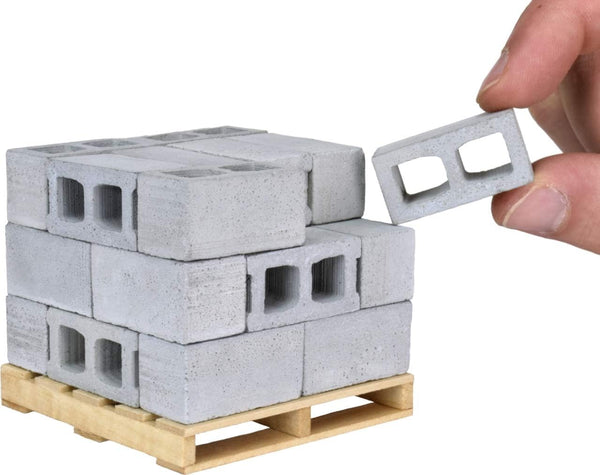 Acacia Grove Mini Cinder Blocks with Pallet - 1/12 Scale (24 Pack)