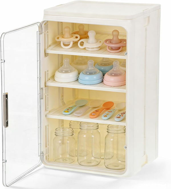 Wenceda Baby Bottle Organizer, 3/4 Tier Bottles Storage Organizer, Baby Bottle Drying Rack