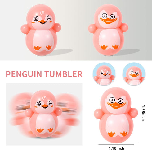 60pcs Mini Animal Tumbler Toy Set for Kids Party Favors, Roly-Poly Self-Righting Doll Tumbler Bulk Toys