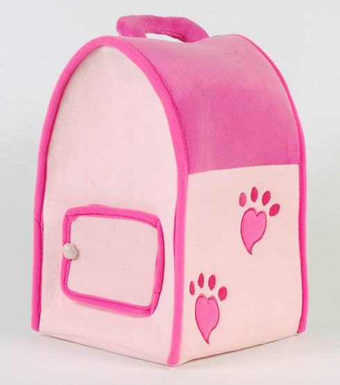 Unipak SFS Gift Bundle - 12" Plush Pink Dog House with 5 Stuffed Animal Dogs & 5 Mini Puppy Figures