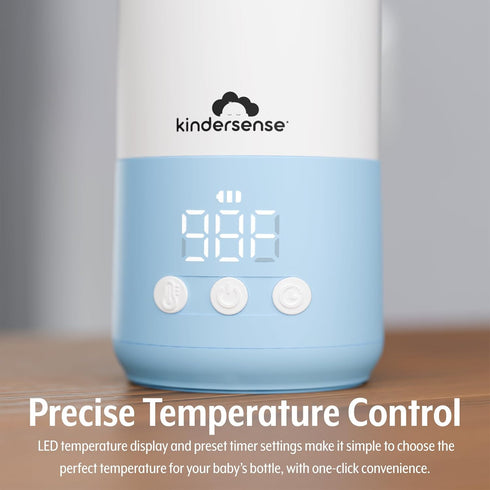 12 Oz 55W Preset 18W KinderSense Portable Bottle Warmer for Travel - Fl Large Capacity Power - Breastmilk, Water, Baby