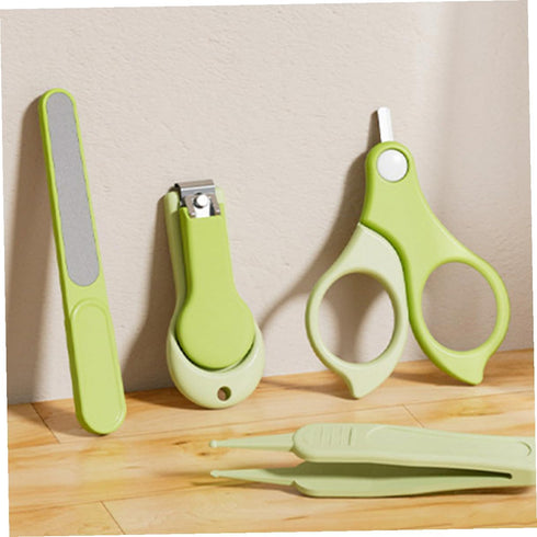 Set Trimmer Nail Clipper with Nail and File for Newborns Portable Grooming Kit in Green for Travel and Daily Use