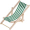 1:12 Scale Wooden Lounge Chair Miniature Dollhouse Foldable Beach Chair - Dark Green