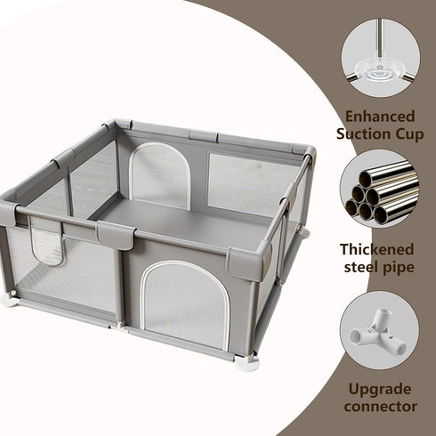 Nawahev 47 47 Inch, Baby Playpen x Large Playpen for Babies and Toddlers, Indoor & Outdoor Baby Fence Play Yard