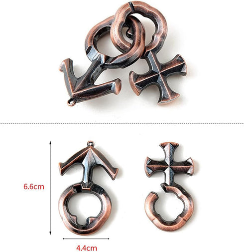 15 Pcs Brain Teaser Metal Puzzle, Unlock Interlock IQ Test Game, Magic Trick Toy Gift for Kids and Adults