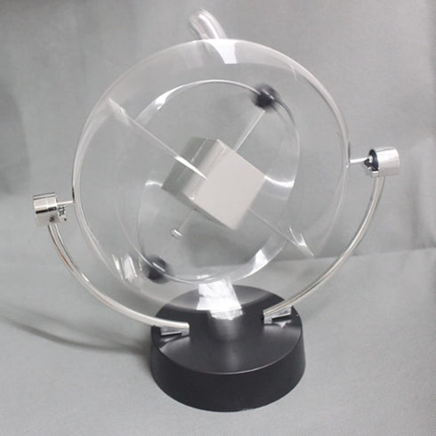 Electronic Perpetual Motion Desk Toy, Silver Cube Rotation for Home Decoration and Science Fun