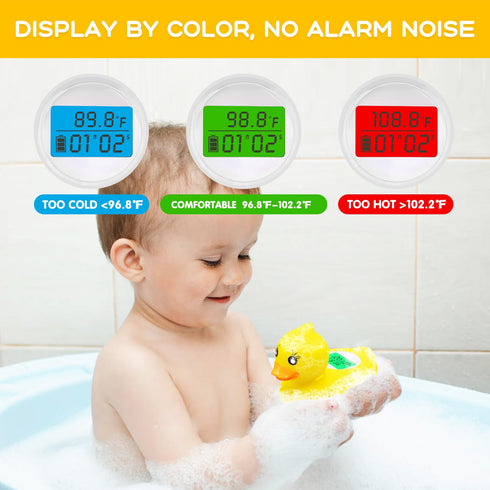 Baby Bath Tub Water Thermometer, Digital Water Temperature Thermometer & Room Thermometer, Duck Floating Toy