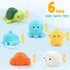 PUPTILY 6 Pack Set 1-3 Bath Toys No Hole Baby Bathtub Toys Soft Squeezable & Float on Water Easy-Grip Toddler Bath Toy
