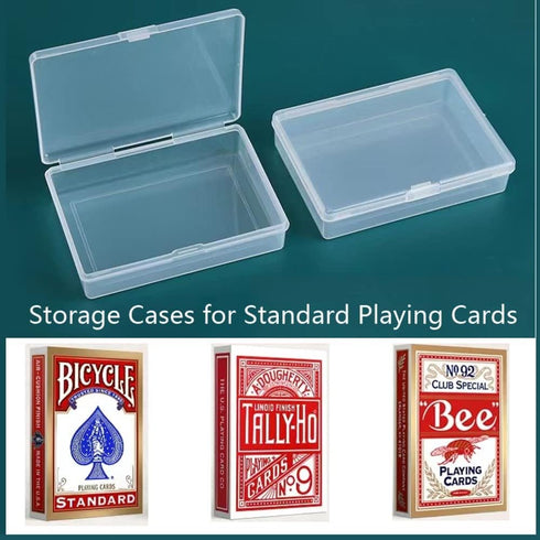4PCS Playing Card Deck Cases Clear Plastic Gaming Game Card Holder Organizer, Snaps Closed Clear Card Box, Plastic Card Storage Box, Empty Trading Card Storage Box (NO CARDS)