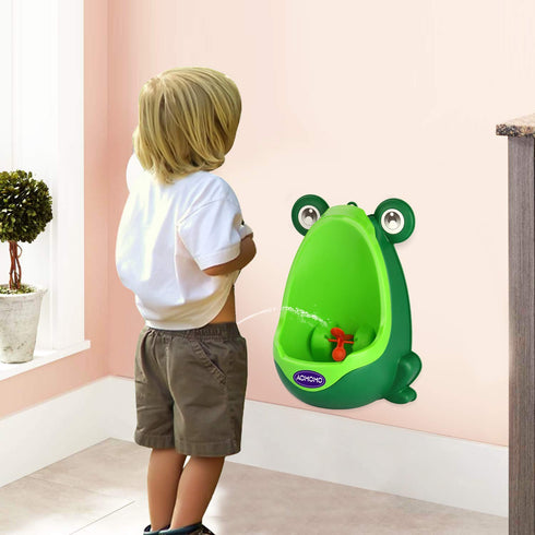 Urinal for Toddlers Boys with Frog Aiming Target - Funny Potty Training (Blue)