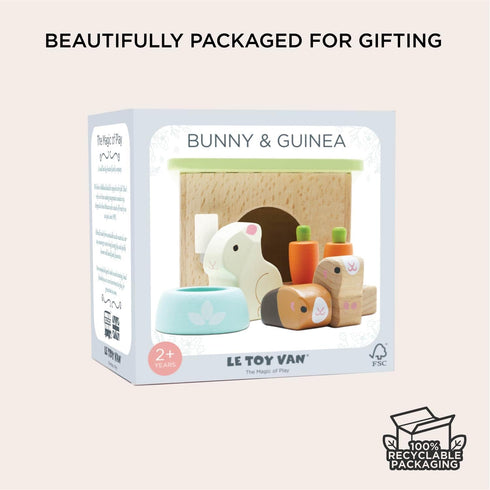 Set Sets 3+ (ME045) Le Toy Van - Adorable Wooden Daisylane Bunny & Guinea Accessories Play for Dolls Houses | Girls