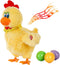 Easter Chicken Animal Toy Doll - Electric Crazy Plush Chicken with Sound Music, Laying Egg