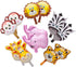 SUN-E 12PCS Mini Animals Balloons Jungle Safari Theme Birthday Party Decorations for Kids