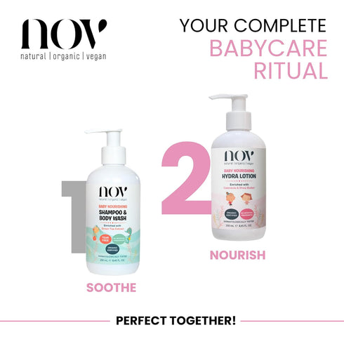 8.45 oz NOV Baby Nourishing Hydra Lotion - Baby Lotion for Newborn to Calm Itchiness and Redness - Newborn Essentials