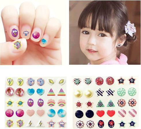 AUGSUN 240 Piece Sticker Earrings - 3D Gems Girls Self-Adhesive Glitter Craft Crystal Stickers