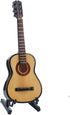 Wooden Miniature Guitar with Stand and Case, Collectible Figurines Dollhouse Accessories Model Home Decoration