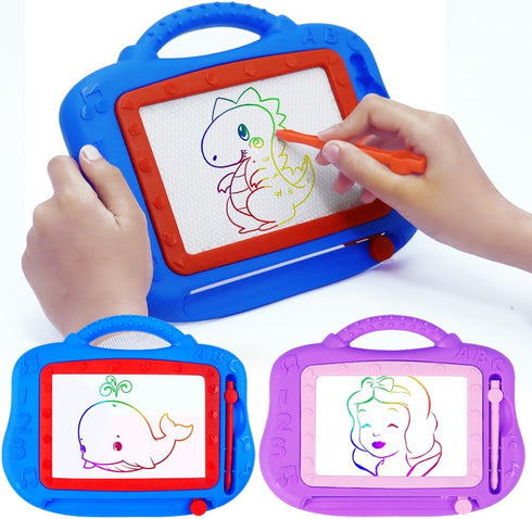 Magnetic Drawing Board for Toddlers, 2 Pack Travel Size Color Sketch Graffiti Board Educational Learning Toy