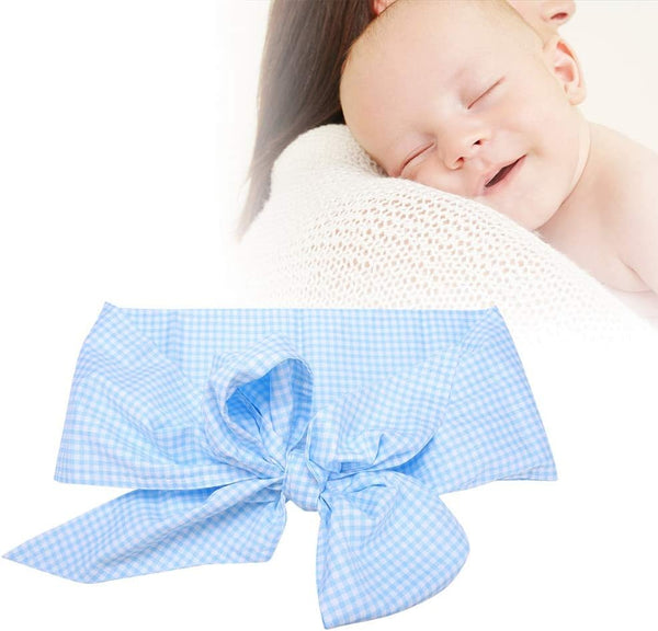 AYNEFY Newborn Swaddle Wrap, 100% Cotton Skin-friendly Infant Bowknot Sash Blanket for Photography Shoot Prop (Light