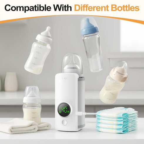 KLOMBIO 6000 Portable Bottle Warmer, Equipped with a mAh Battery, Suitable for Dreastfeeding and Formula Feeding