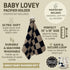 10"x10" L+L USA Checkered Baby Lovey Pacifier/Teether Holder - DreamSoft Plush Fluffy Cuddly Soothie Reversible Mini