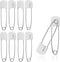 VOBRAMY 10 pcs Cloth Diaper Pins Stainless Steel Traditional Safety Pin (White)