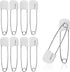 VOBRAMY 10 pcs Cloth Diaper Pins Stainless Steel Traditional Safety Pin (White)
