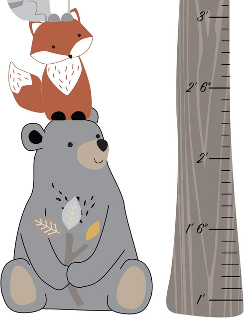 Woodland Forest Animal Growth Chart Wall Decals for Kids