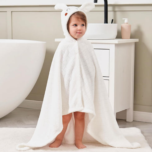 FUBANRAY 4-Pack 0-5 Set 50'' 32'', Hooded Toddler Bath Towels for Boys Girls Years, Absorbent Baby Bath Towel Thick x
