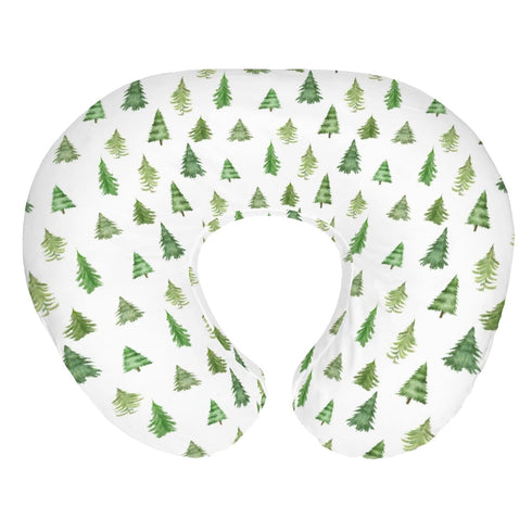 Watercolor Green Pine Trees Baby Nursing Pillow Covers for Boy Girl Pine