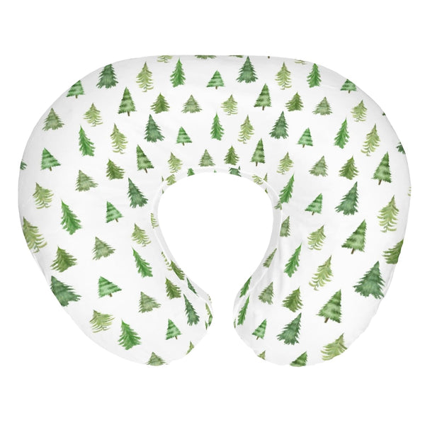 Watercolor Green Pine Trees Baby Nursing Pillow Covers for Boy Girl Pine