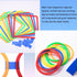 Hopscotch Squares and Ring Games - 11in/15in with 25 Connectors for Kids - Balance Agility Training Obstacle Course