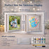 Family Handprint Frame Kit, Dual Rotating Photo & Handprint Display, DIY Keepsake Craft with Wooden Frame, Non-Toxic