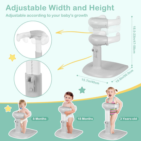 dorabaliy 6-36 Baby Shower Standing Support with Anti-Slip Base and Shower Head Holder, Adjustable Height/Width Baby
