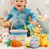 Playset, 5ct Baby's First Easter Basket Stuffers Stuffed Plush Bunny Chick Carrot Egg for Babies Girls Boys Kids Infant