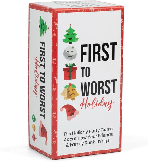 FIRST TO WORST Holiday Edition Party Game - A Festive Card Game