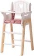 ROBOTIME Wooden Baby Doll High Chair, Pink Wooden Baby Doll Chair for