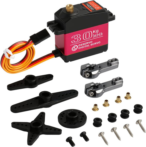 Beffkkip 30KG 180 Digital servo high Torque Full Metal Gear Waterproof, Suitable for RC Model Remote Control car with a