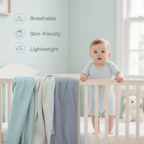 47x47 Inch 3 Pack, Muslin Swaddle Blankets for Newbron, Receivig Blankets for Boys, Large Soft Brethable Lightweight