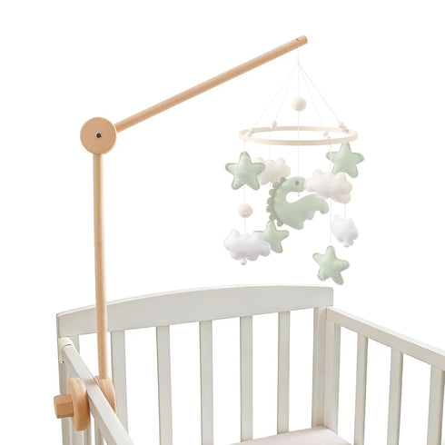 Moyii Wooden Baby Mobile Arm for Crib Adjustable Beech Wood Mobile Holder, Foldable