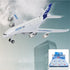 6 Pack: Commercial 7.2" A380 1:400 Diecast Airplane Toys, Big Model Airliners Planes with Lights and Sound - Pull Back