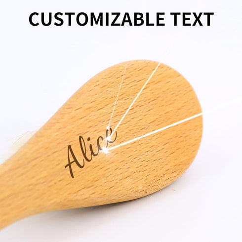 Set Personalized Wooden Hair Brush with Soft Goat Bristles - Perfect for Newborns and Toddlers, Cradle Cap Brush