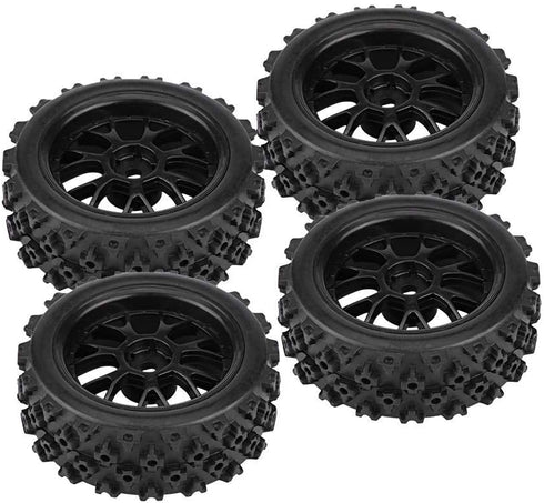 4PCS Replacement Tires for RC 1:10 Car, Racing Off Road Vehicle Rubber Tyre Wheel Rim