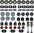 Traffic Light, Tires Bulk Lot - Building Bricks Block Education Wheels Set Toy Compatible with Major Brands, 52 pcs
