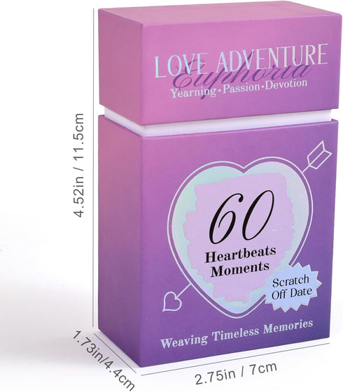 60 Date Ideas Card Games for Couples - Unique Date Deck Scratch Off Cards, Great Couples Gifts for Boyfriend