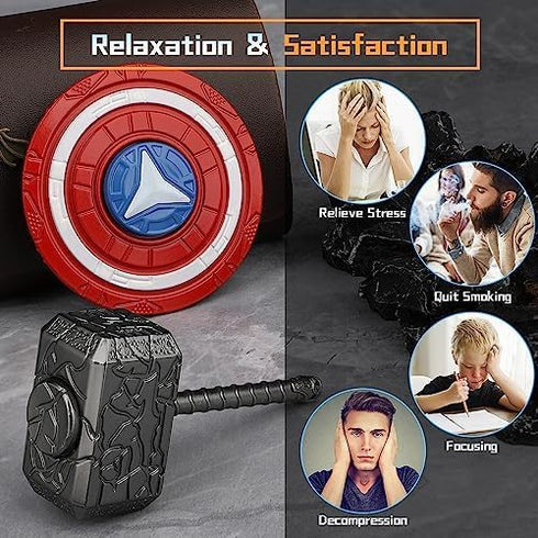 Hammer Fidget Spinner Toys for Kids Adults, Glow in The Dark Luminous Tri Spinner, Stress Relief Gift