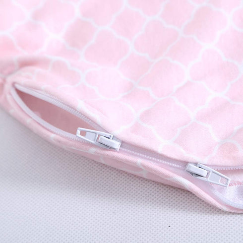 Swaddle Sack for Baby, 3-Ways Adjustable Cotton Sleeping Bag for Newborn Boys and Girls (Pink, 6-12 Months)