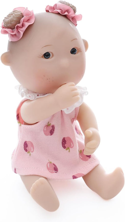 7 Inch 5 3+ Potato Baby Doll, Mini Baby Doll with Movable Joints, Thumb-Sucking Pose, Full Body Vinyl Doll for Play