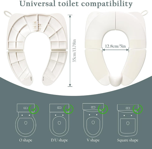 DEEZOMO Kids Foldable Toilet Seat with Storage Bag - Training Urine Anti-Slip Toilet Seat Cover with Splash Guard